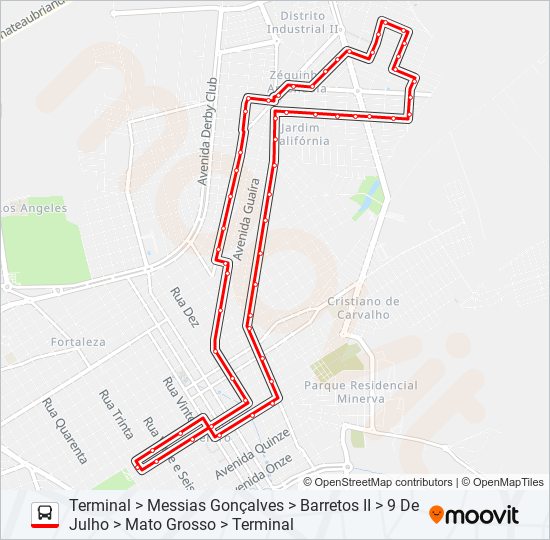 Mapa de BARRETOS II de autobús