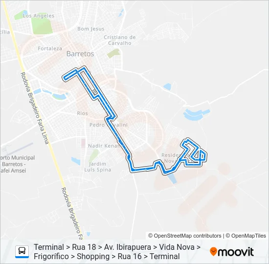 RES. VIDA NOVA Bus Line Map