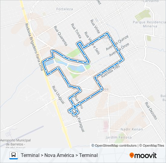 Mapa de EXPOSIÇÃO / AMÉRICA de autobús