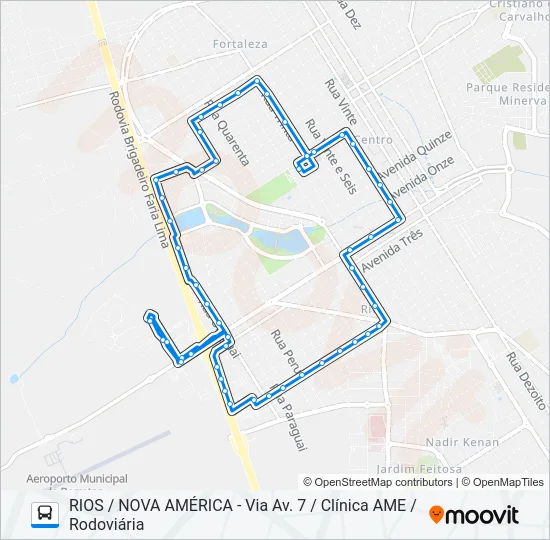 RIOS / NOVA AMÉRICA Bus Line Map