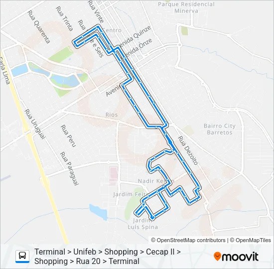 FACULDADE / CECAP II Bus Line Map