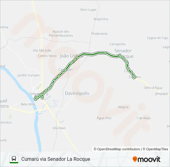 CUMARÚ VIA SENADOR LA ROCQUE Bus Line Map