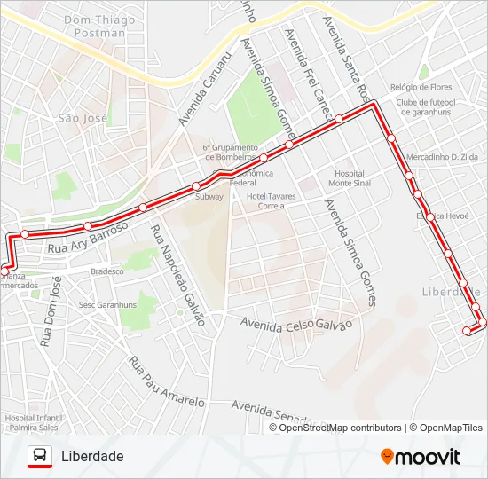 016 LIBERDADE Bus Line Map