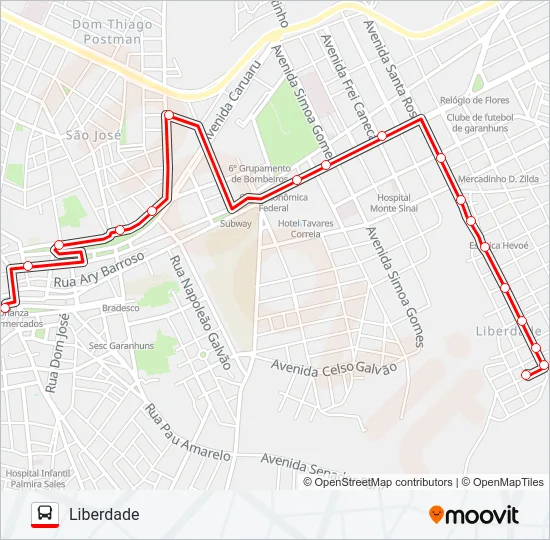 016 LIBERDADE Bus Line Map