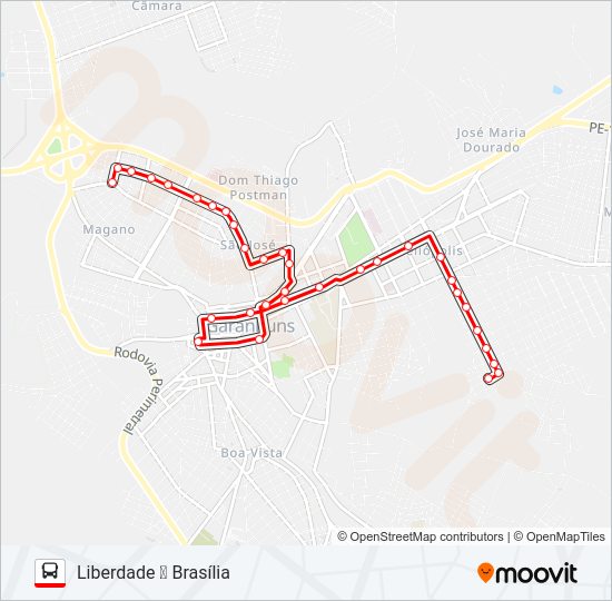 Mapa da linha 015 BRASÍLIA de ônibus