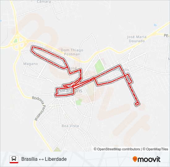 Mapa da linha 015 BRASÍLIA de ônibus