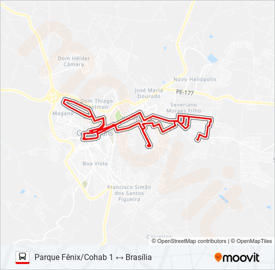 Rota da linha 013: horários, paradas e mapas - Cohab/Salgado Filho Via Upa  (Atualizado)