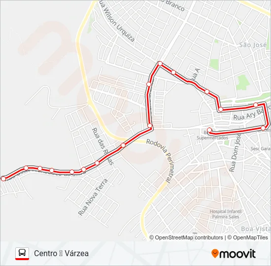 008 VÁRZEA Bus Line Map