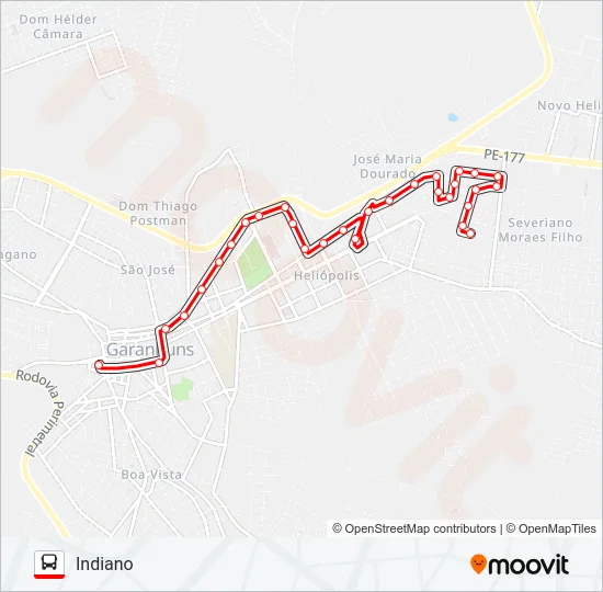 003 INDIANO Bus Line Map