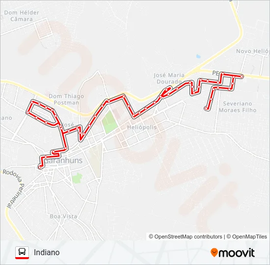 003 INDIANO Bus Line Map