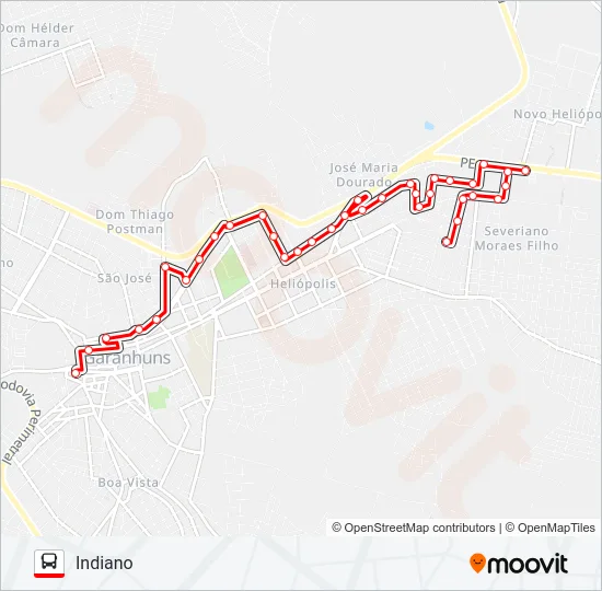 003 INDIANO Bus Line Map