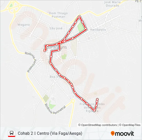 005 COHAB 2 Bus Line Map