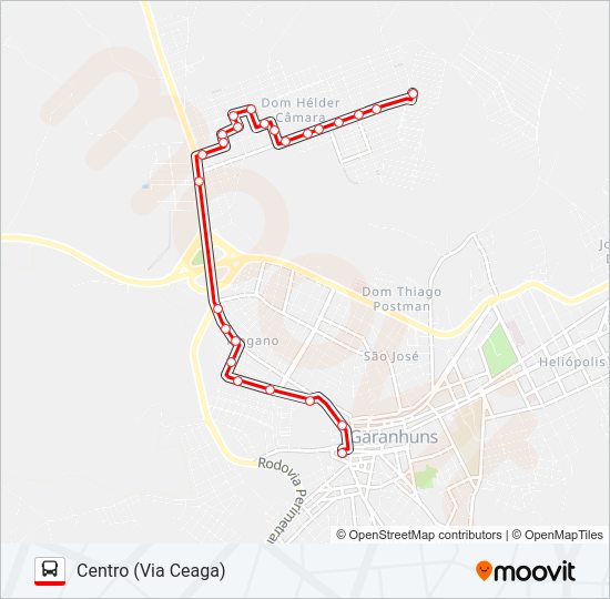 Mapa da linha 006 COHAB 3 de ônibus