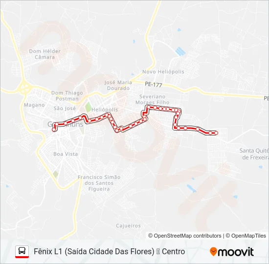 007 FÊNIX L1 Bus Line Map