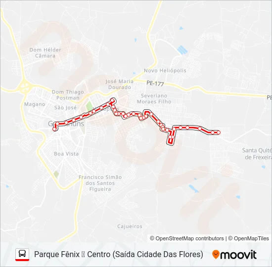 004 PARQUE FÊNIX Bus Line Map