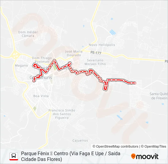 004 PARQUE FÊNIX Bus Line Map