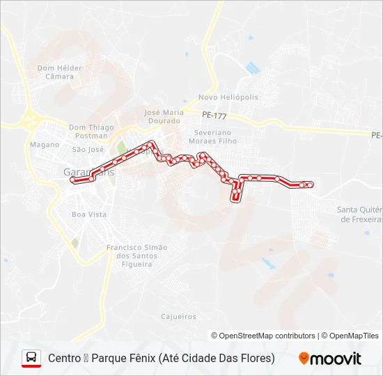 004 PARQUE FÊNIX Bus Line Map