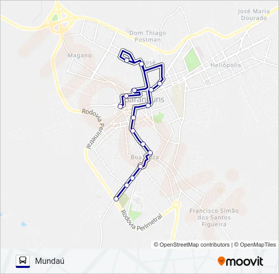 011 MUNDAÚ Bus Line Map