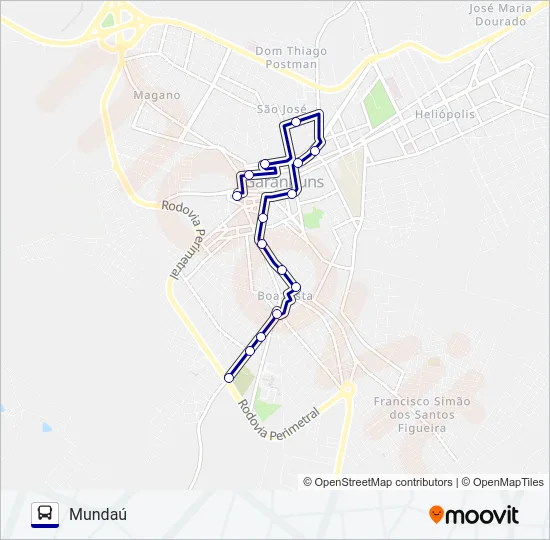011 MUNDAÚ Bus Line Map