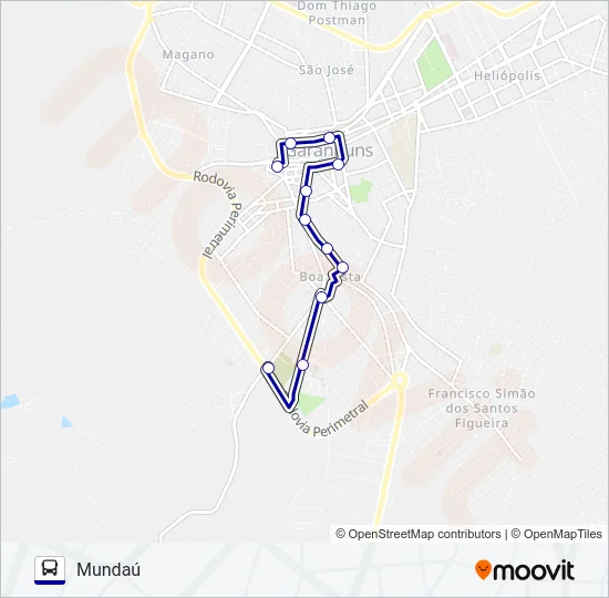 011 MUNDAÚ Bus Line Map