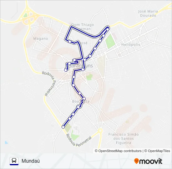 011 MUNDAÚ Bus Line Map