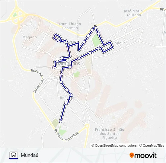 011 MUNDAÚ Bus Line Map
