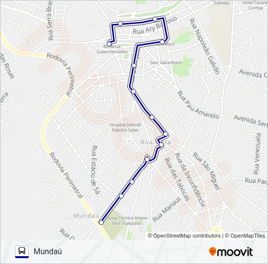 011 MUNDAÚ Bus Line Map
