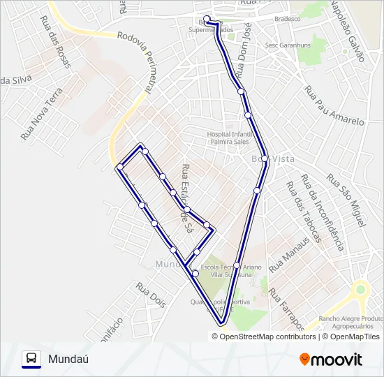 011 MUNDAÚ Bus Line Map