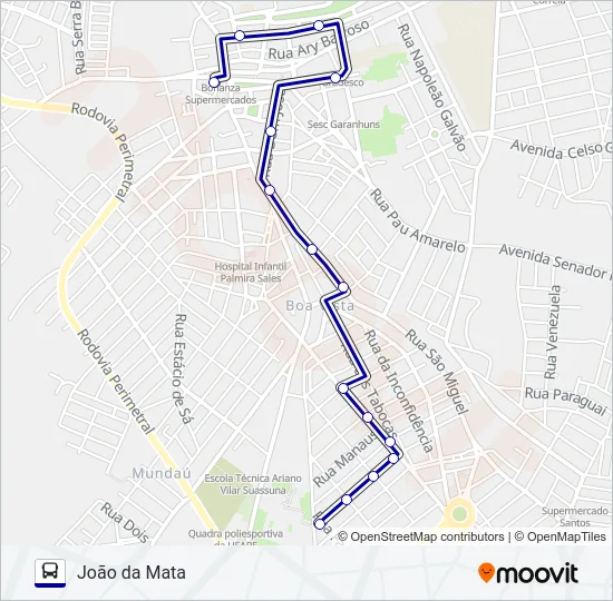 012 JOÃO DA MATA Bus Line Map