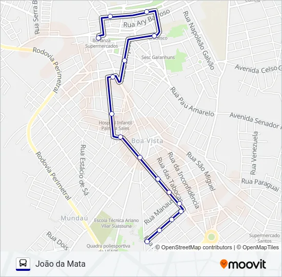 012 JOÃO DA MATA Bus Line Map