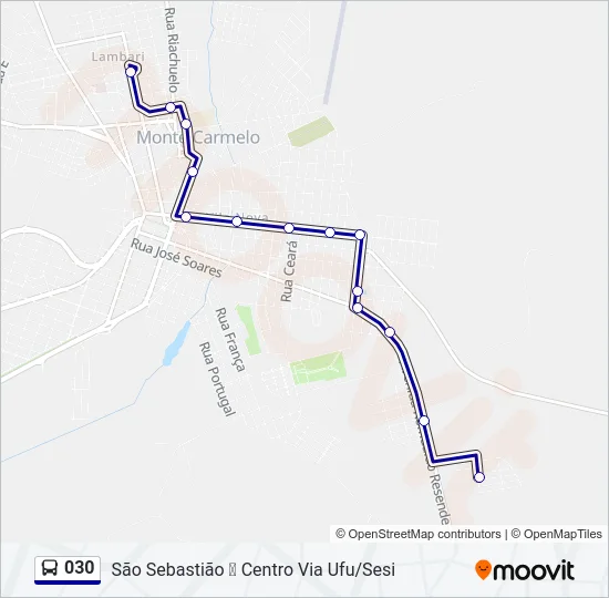 030 Bus Line Map