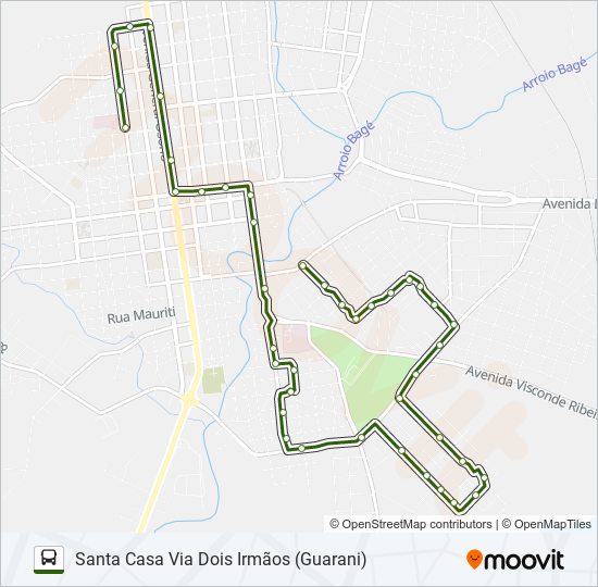 Mapa da linha 17 IVONE de ônibus