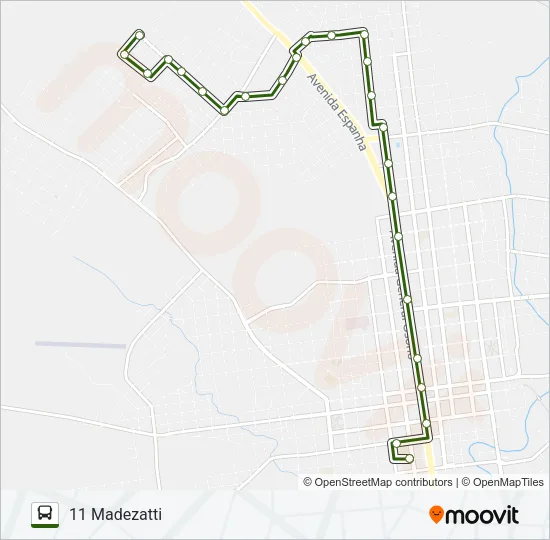 11 MADEZATTI Bus Line Map