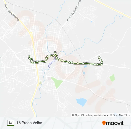 16 PRADO VELHO Bus Line Map