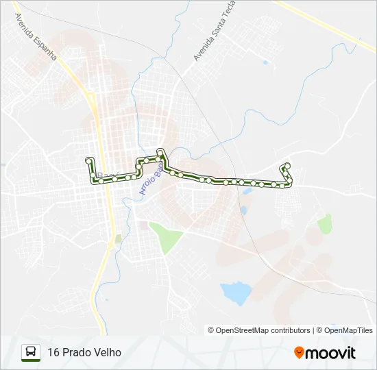 16 PRADO VELHO Bus Line Map