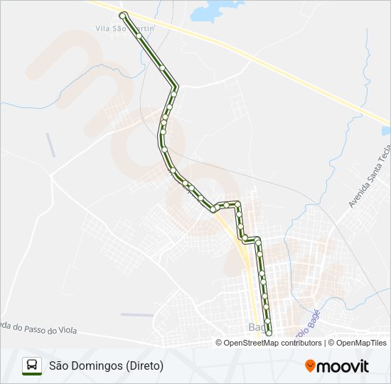 Mapa da linha 07 SÃO DOMINGOS de ônibus