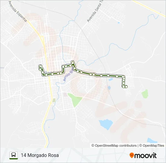 14 MORGADO ROSA Bus Line Map
