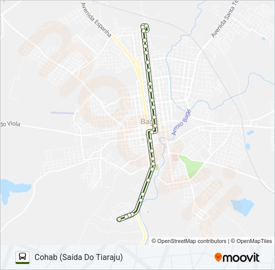 Mapa da linha 05 COHAB / TIARAJU - AEROPORTO de ônibus