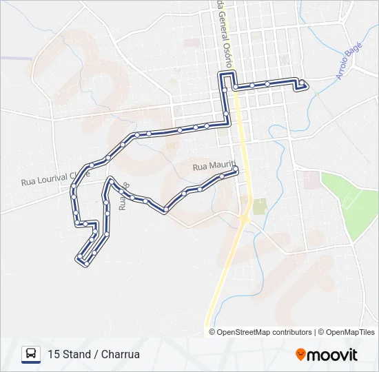15 STAND / CHARRUA Bus Line Map