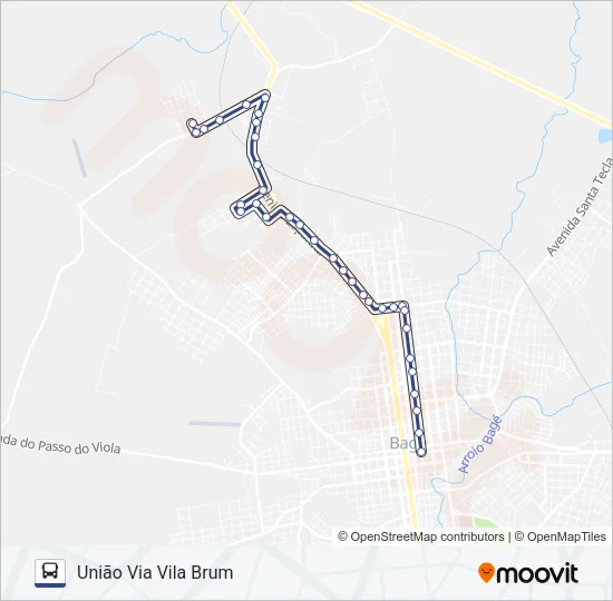 08 UNIÃO Bus Line Map