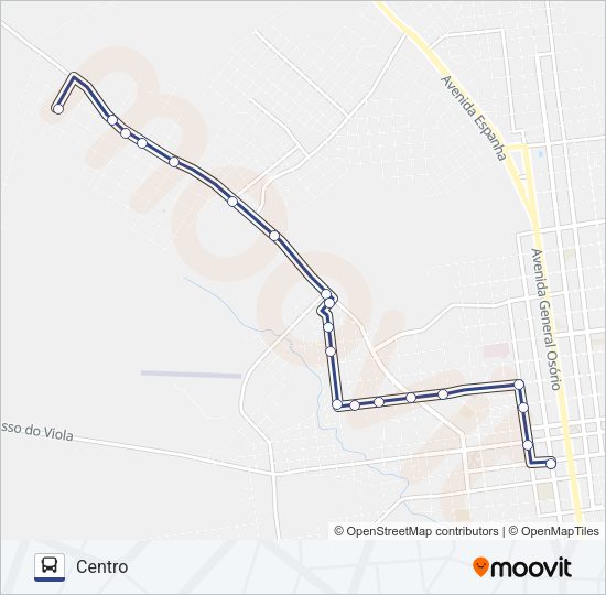 Mapa da linha 02 DAMÉ / MALAFAIA de ônibus