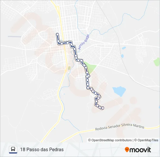 18 PASSO DAS PEDRAS Bus Line Map