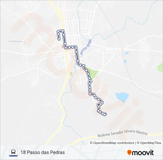 18 PASSO DAS PEDRAS Bus Line Map