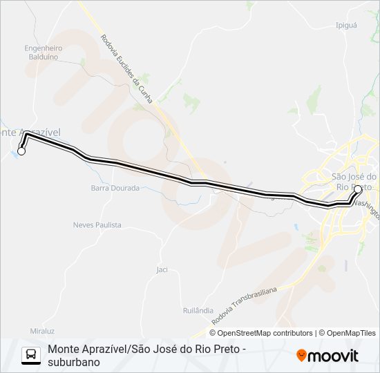 Mapa da linha 4721 - A - 1 de ônibus