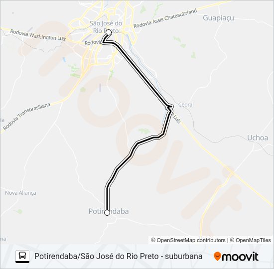 Mapa da linha 8185 - A - 1 de ônibus