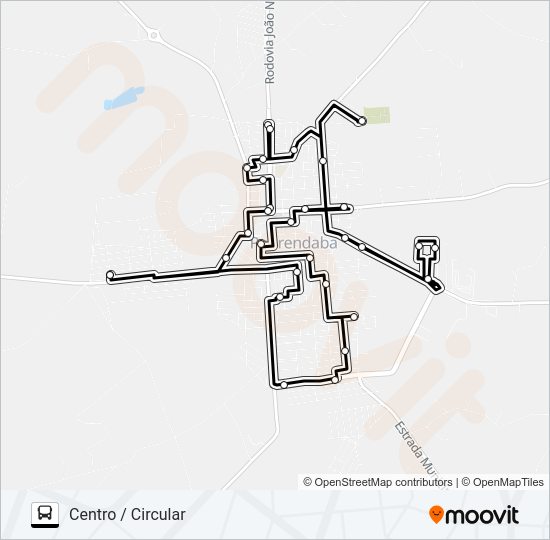 Mapa da linha PTDB - 01 de ônibus