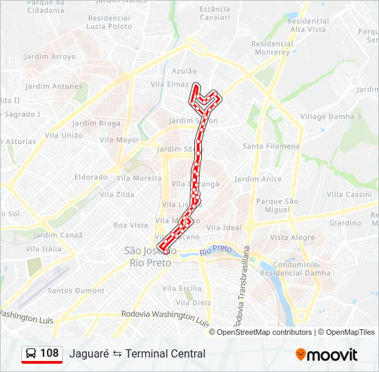 108 Bus Line Map