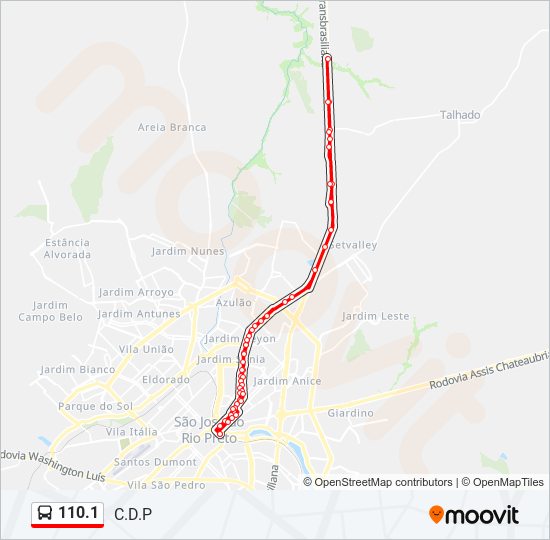 110.1 bus Line Map