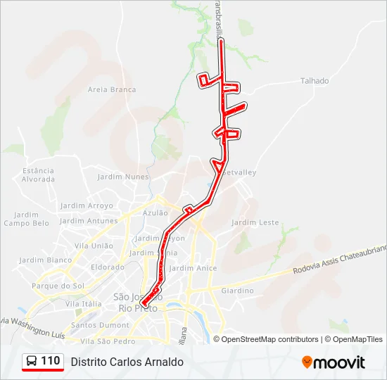 110 Bus Line Map