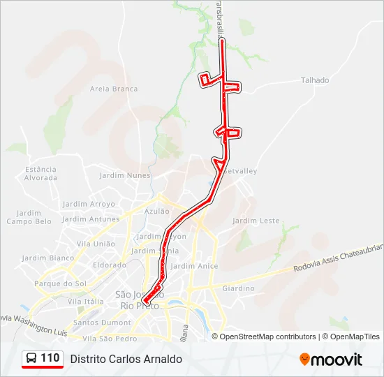 110 Bus Line Map